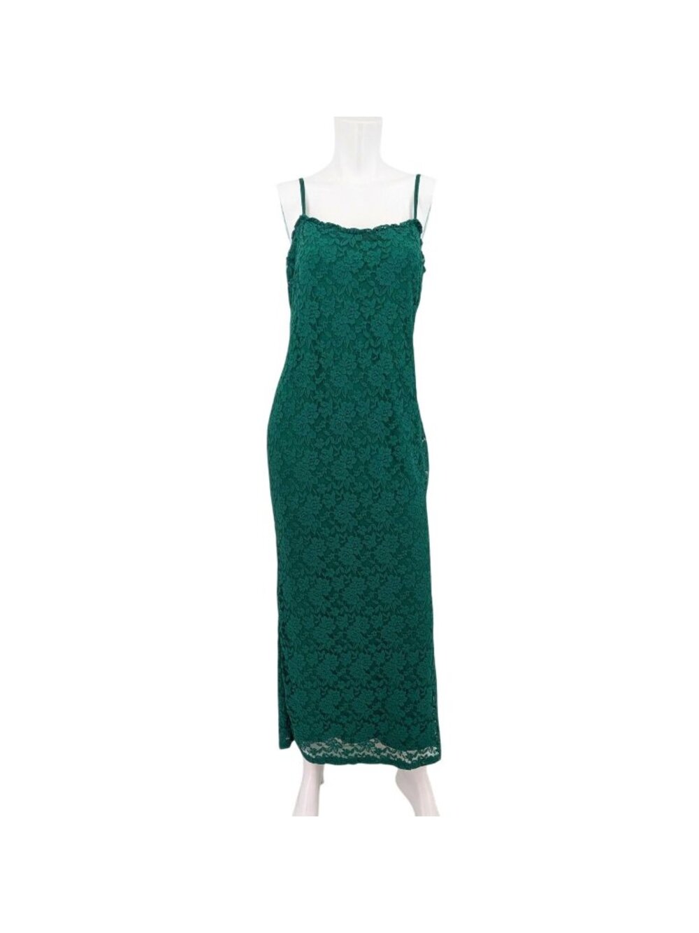 Floral Overlay Lace Maxi Slip Dress Romantic  Evening‎ Occasion Back Slit XLarge